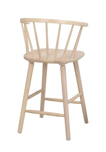ROWICO Carmen barstol, med ryggsttte, armlener og fotsttte - hvitpigmentert gummitre