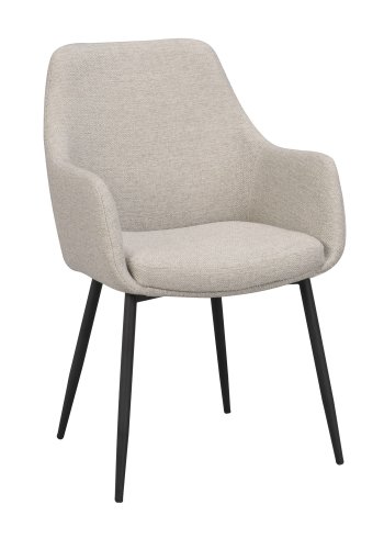 ROWICO Reily lnestol - beige stof og sort metal