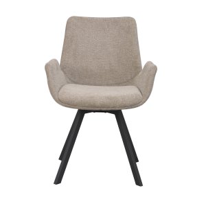 ROWICO Norwell Snurrstol, med Armstöd - Beige Tyg och Svart Metall