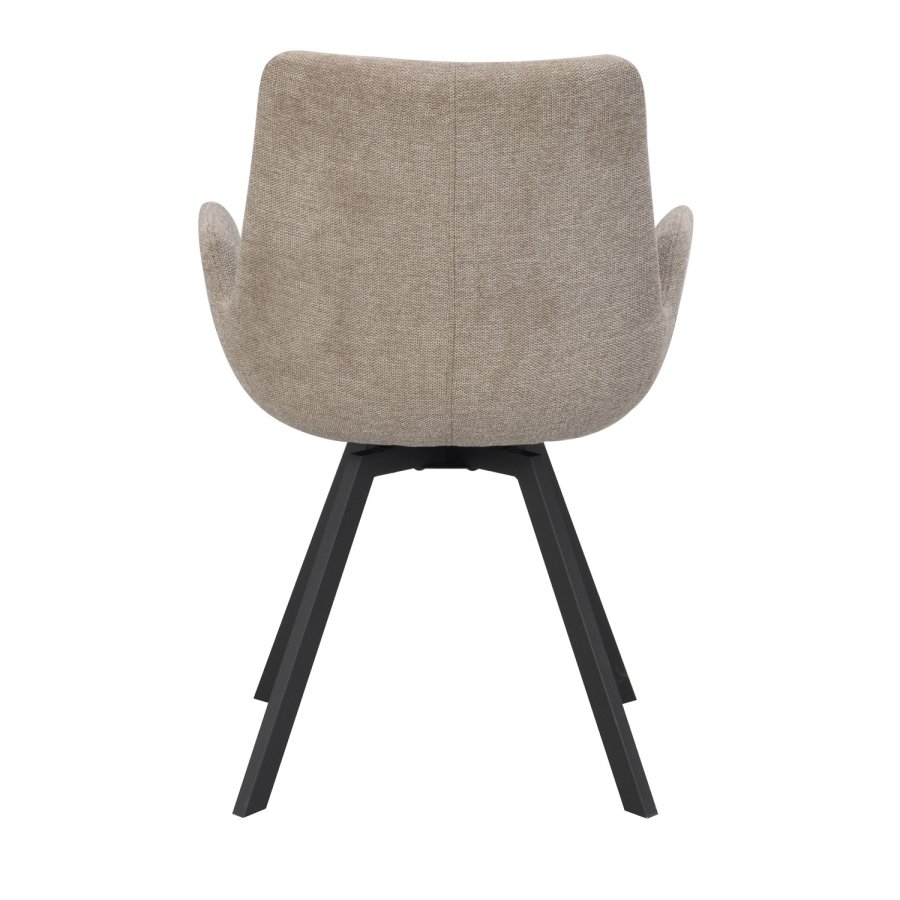 ROWICO Norwell drejestol, m. armln - beige stof og sort metal
