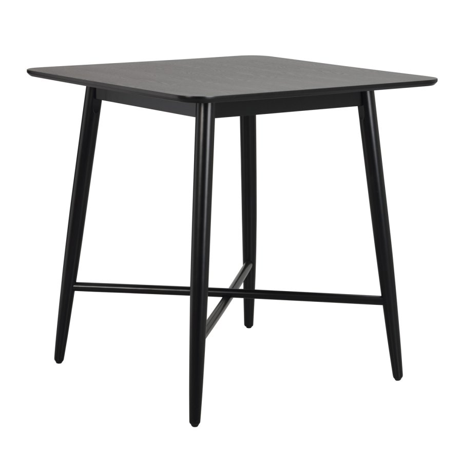 ROWICO Lotta Stehtisch, quadratisch - schwarzes Eschenfurnier und Gummibaumholz (90x90)