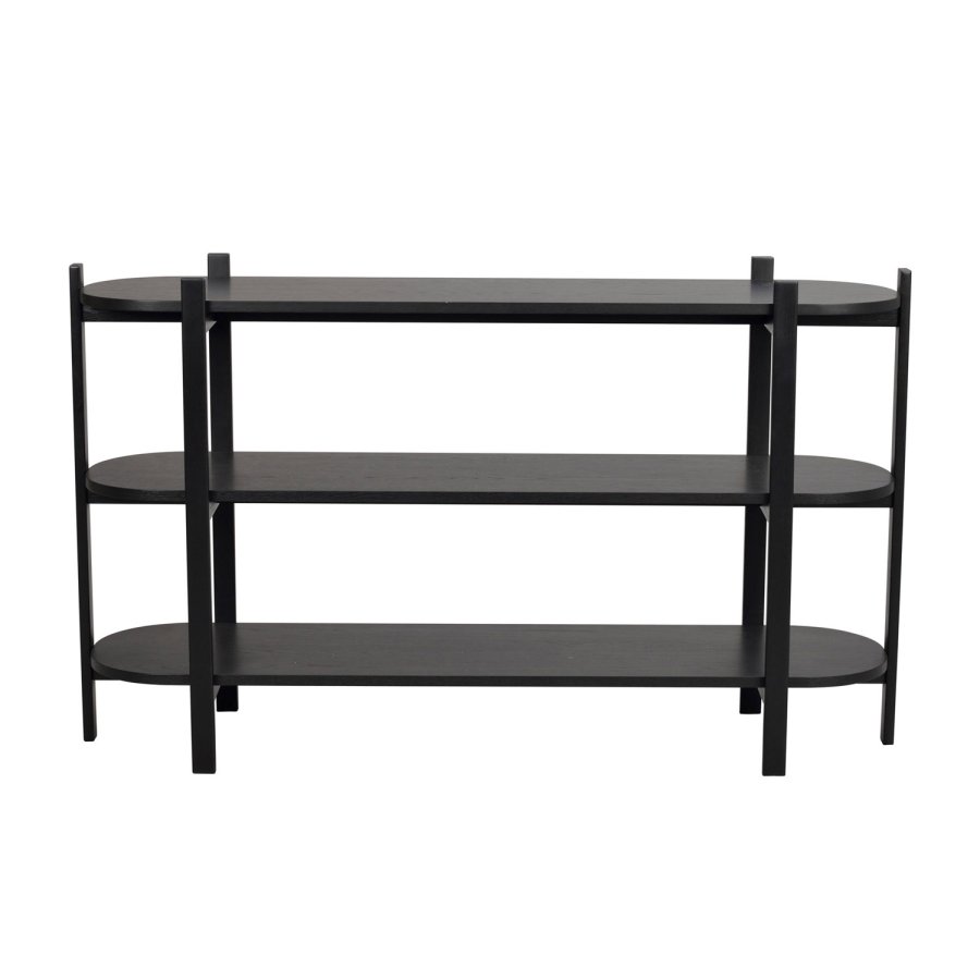 ROWICO Tolsona konsollbord, m. 2 hyller - svart eikefiner og eik (140x39)