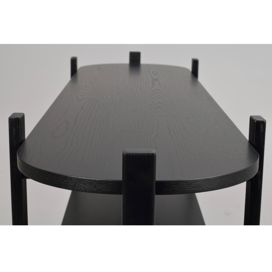 ROWICO Tolsona konsollbord, m. 2 hyller - svart eikefiner og eik (140x39)