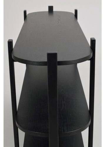 ROWICO Tolsona konsollbord, m. 2 hyller - svart eikefiner og eik (140x39)