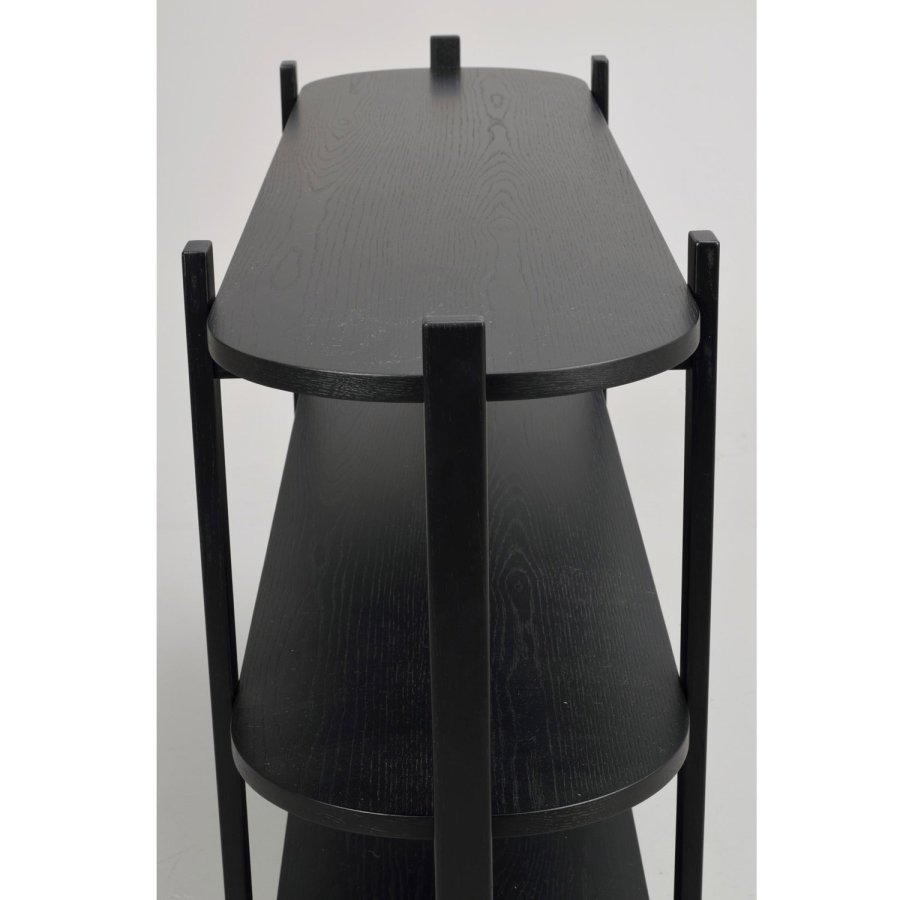 ROWICO Tolsona konsollbord, m. 2 hyller - svart eikefiner og eik (140x39)