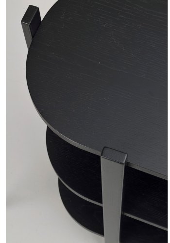 ROWICO Tolsona konsollbord, m. 2 hyller - svart eikefiner og eik (140x39)