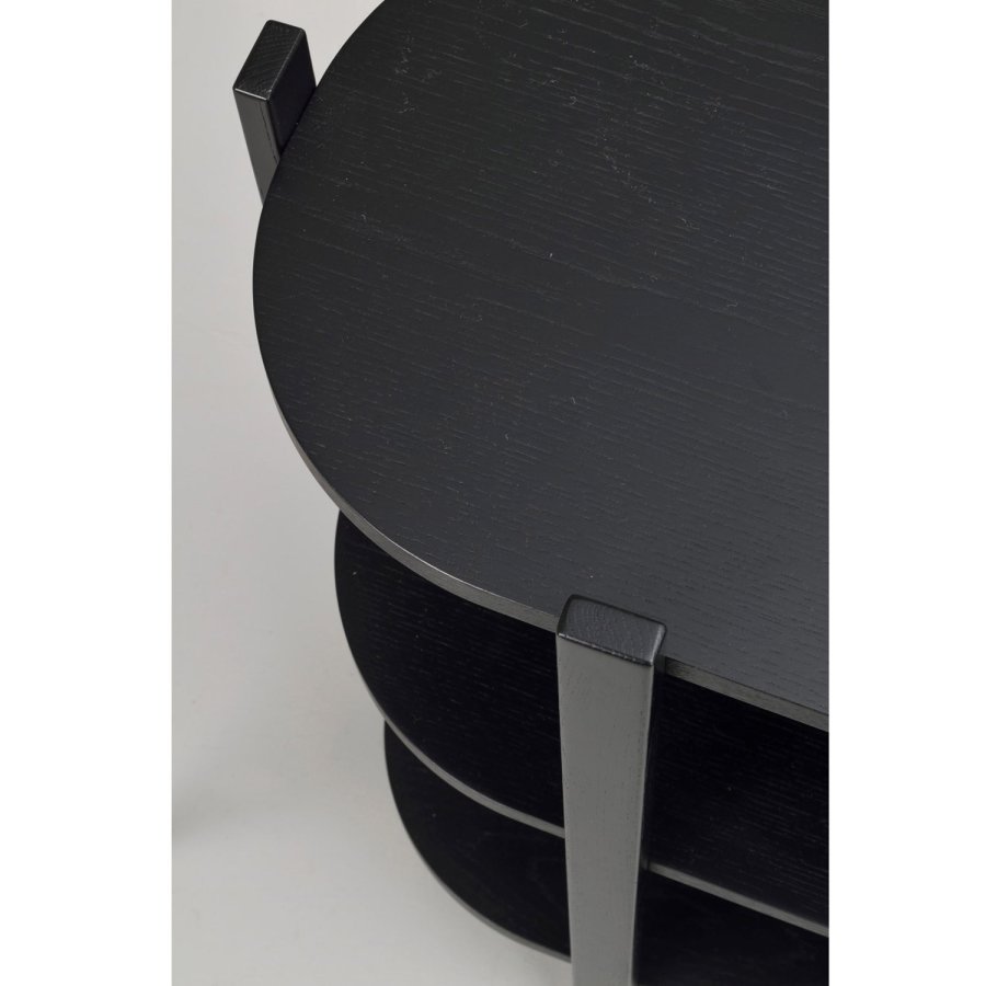 ROWICO Tolsona konsollbord, m. 2 hyller - svart eikefiner og eik (140x39)