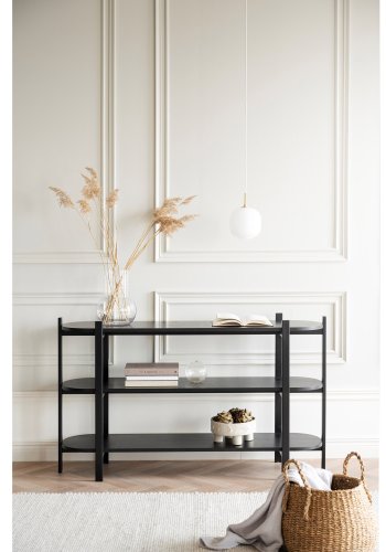 ROWICO Tolsona konsollbord, m. 2 hyller - svart eikefiner og eik (140x39)