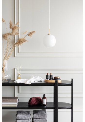 ROWICO Tolsona konsollbord, m. 2 hyller - svart eikefiner og eik (140x39)