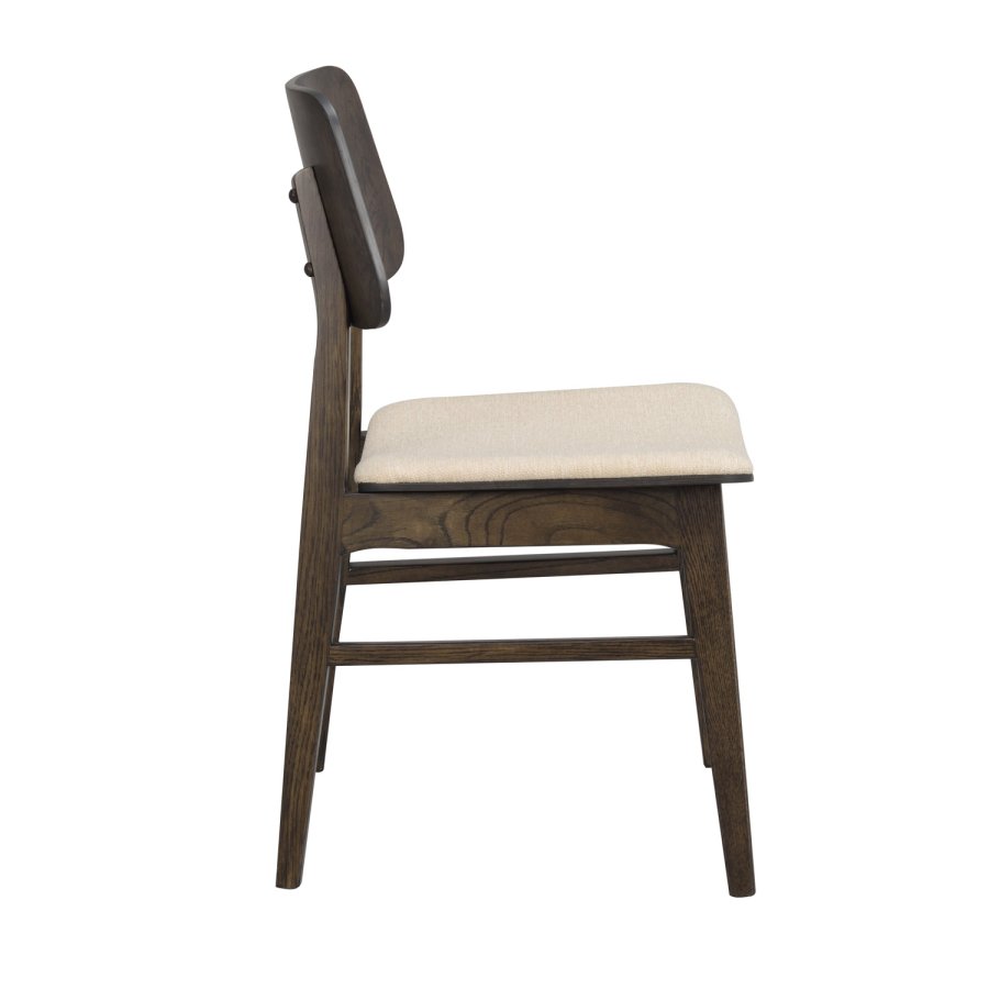 ROWICO Nagano spisebordsstol - beige stof og brun egefiner/egetr