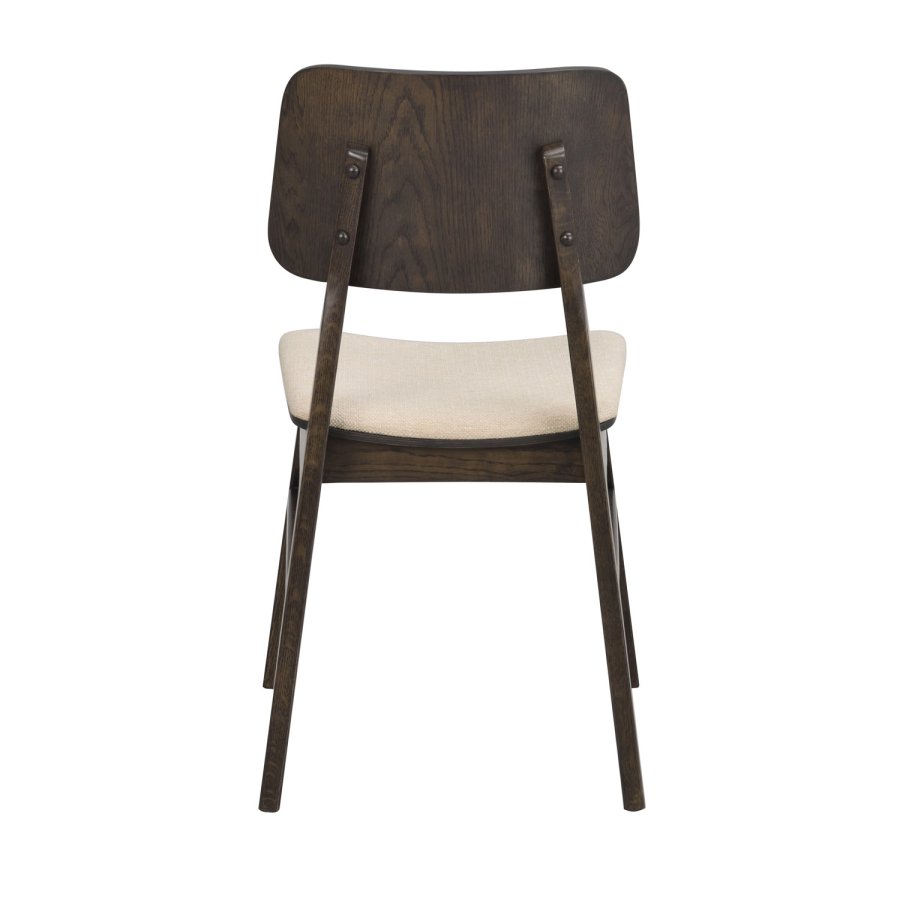 ROWICO Nagano spisebordsstol - beige stof og brun egefiner/egetr