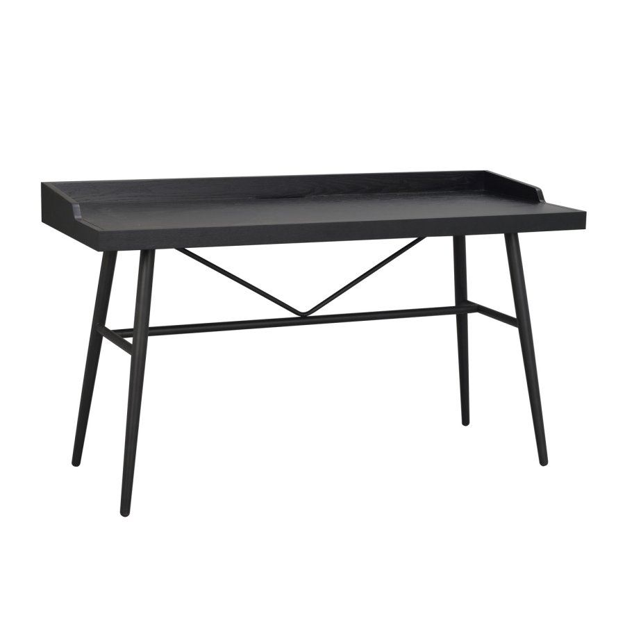 ROWICO Springdale skrivebord - svart ask finer og svart metall (140x55)