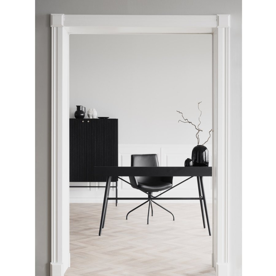 ROWICO Springdale skrivebord - svart ask finer og svart metall (140x55)