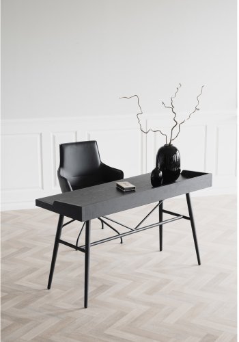 ROWICO Springdale skrivebord - svart ask finer og svart metall (140x55)