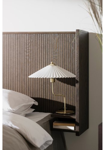 ROWICO Redmond sengegavl, m. 4 hylder - brun egefinér/eg og metal (B:230)