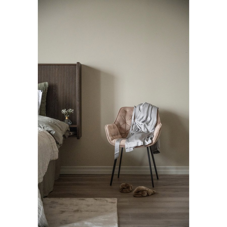 ROWICO Redmond sengegavl, m. 4 hylder - brun egefinér/eg og metal (B:230)