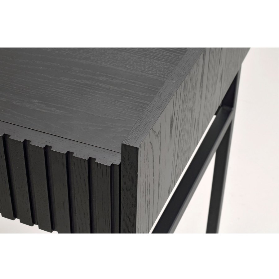 ROWICO Halifax skrivebord, m. 2 skuffer - svart eikefiner, eik og metall (120x61)