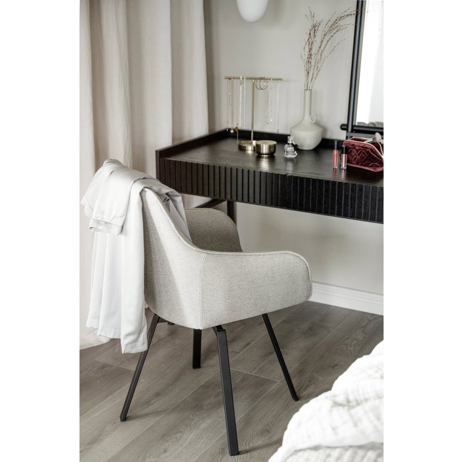 ROWICO Halifax skrivebord, m. 2 skuffer - svart eikefiner, eik og metall (120x61)