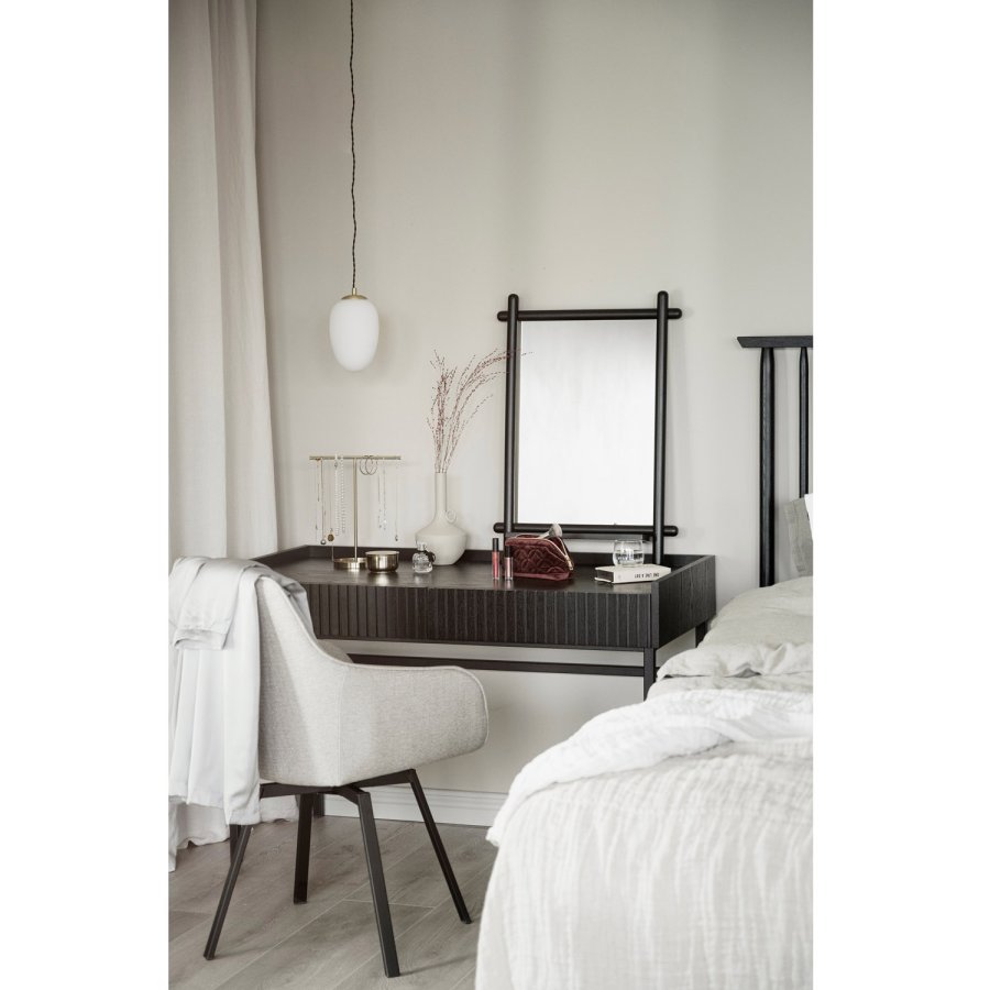 ROWICO Halifax skrivebord, m. 2 skuffer - svart eikefiner, eik og metall (120x61)