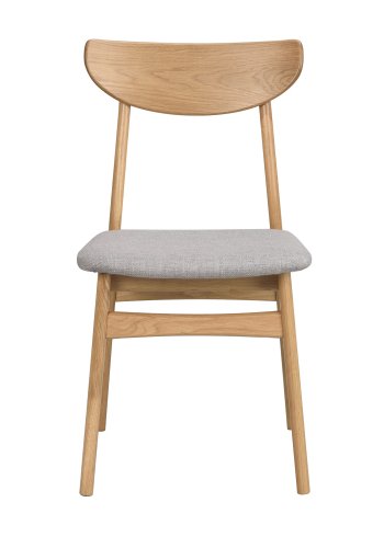 ROWICO Rodham spisebordsstol - lysegr polyester og natur egetr