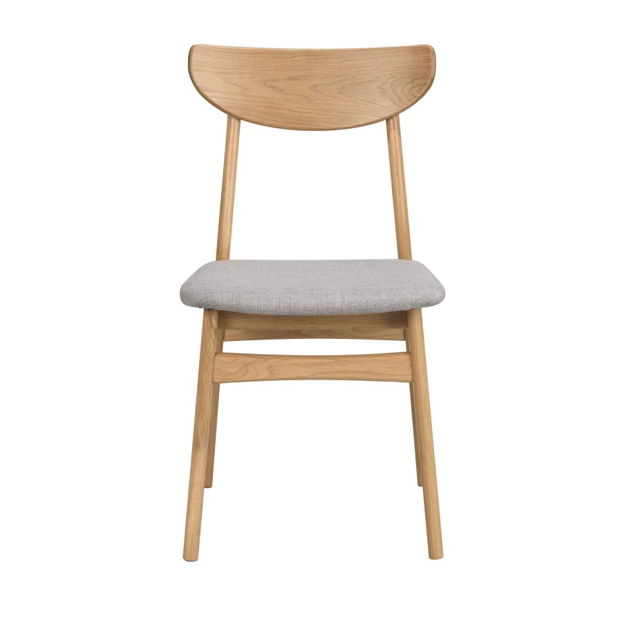 ROWICO Rodham spisebordsstol - lysegr polyester og natur egetr