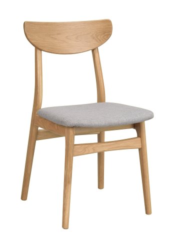 ROWICO Rodham spisebordsstol - lysegr polyester og natur egetr