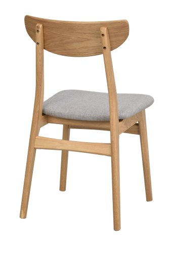 ROWICO Rodham spisebordsstol - lysegr polyester og natur egetr