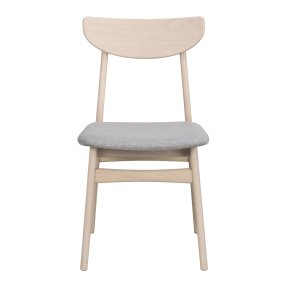 ROWICO Rodham spisebordsstol - lysegr polyester og hvidpigmenteret egetr