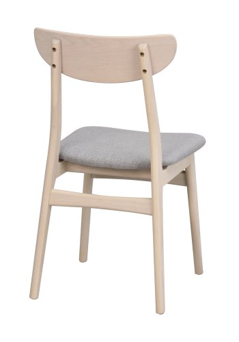 ROWICO Rodham spisebordsstol - lysegr polyester og hvidpigmenteret egetr