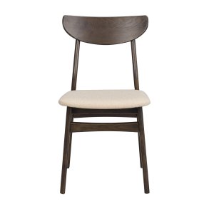 ROWICO Rodham spisebordsstol - beige stof og brun egetr