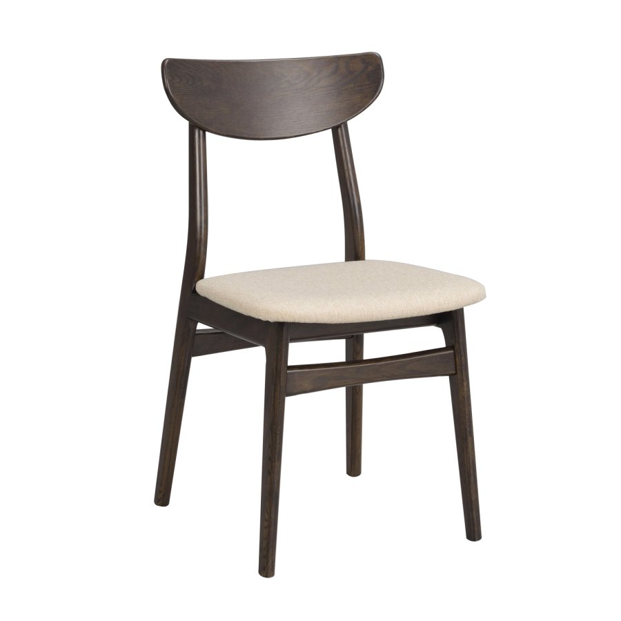 ROWICO Rodham spisebordsstol - beige stof og brun egetr