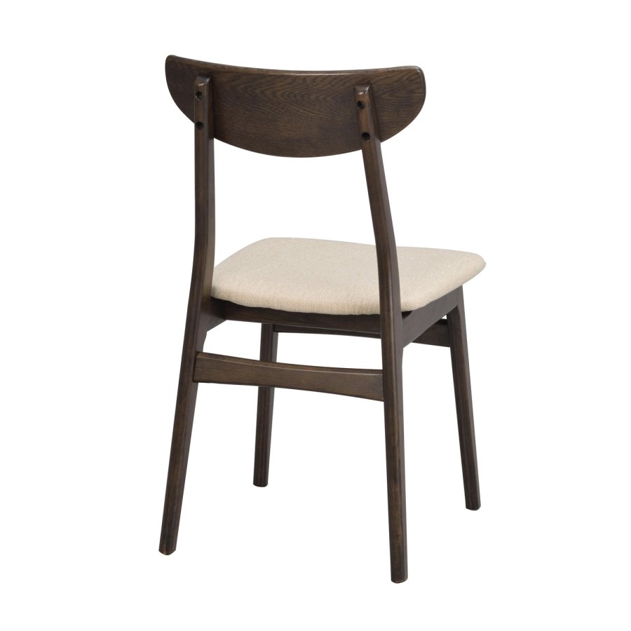 ROWICO Rodham spisebordsstol - beige stof og brun egetr