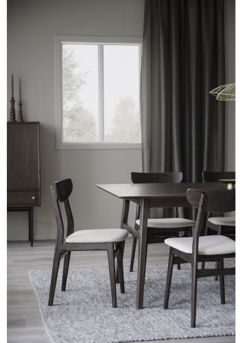 ROWICO Rodham spisebordsstol - beige stof og brun egetr