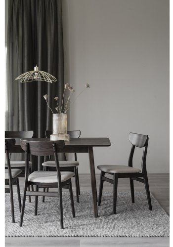 ROWICO Rodham spisebordsstol - beige stof og brun egetr