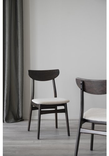 ROWICO Rodham spisebordsstol - beige stof og brun egetr