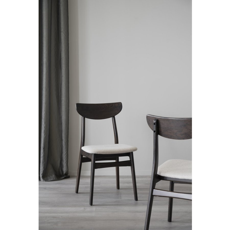 ROWICO Rodham spisebordsstol - beige stof og brun egetr