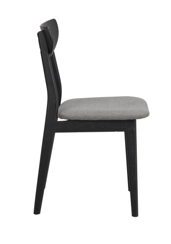 ROWICO Rodham spisebordsstol - mrkegr polyester og sort egetr