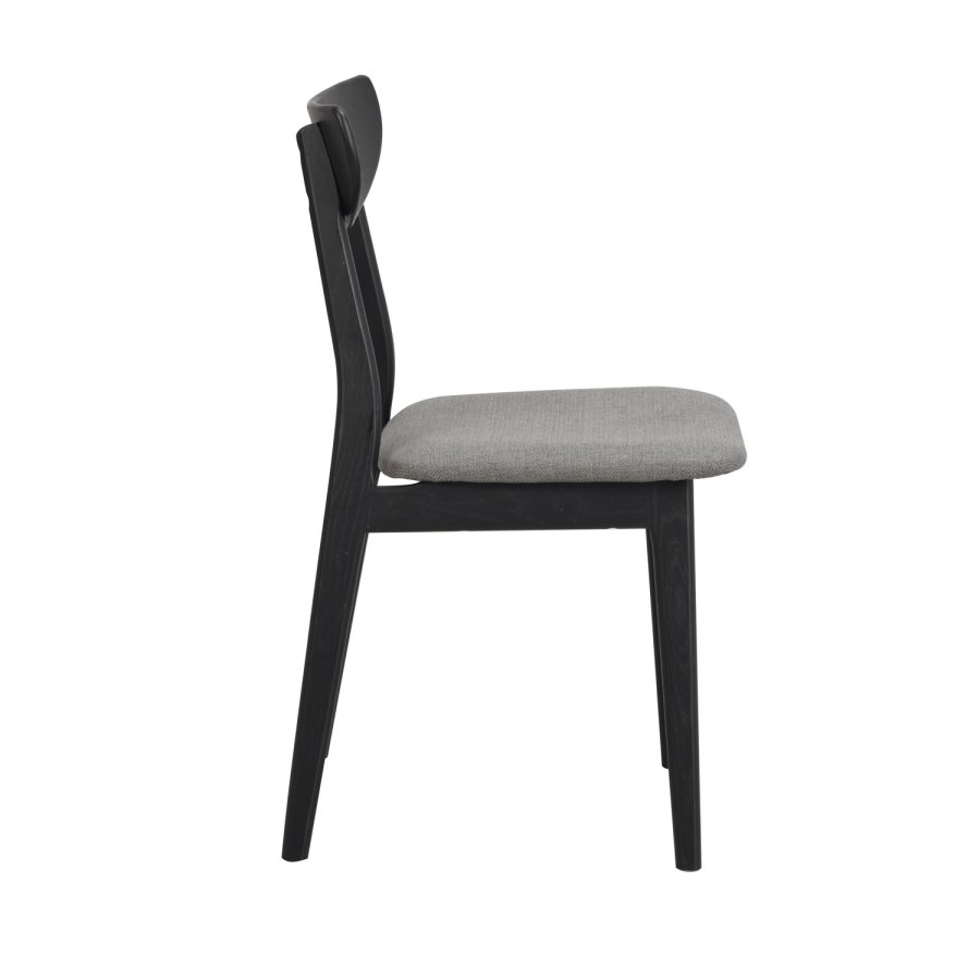 ROWICO Rodham spisebordsstol - mrkegr polyester og sort egetr