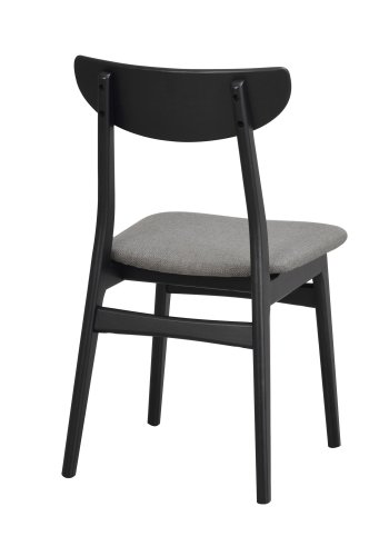 ROWICO Rodham spisebordsstol - mrkegr polyester og sort egetr