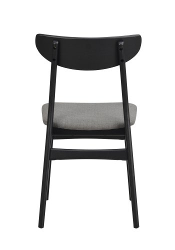 ROWICO Rodham spisebordsstol - mrkegr polyester og sort egetr