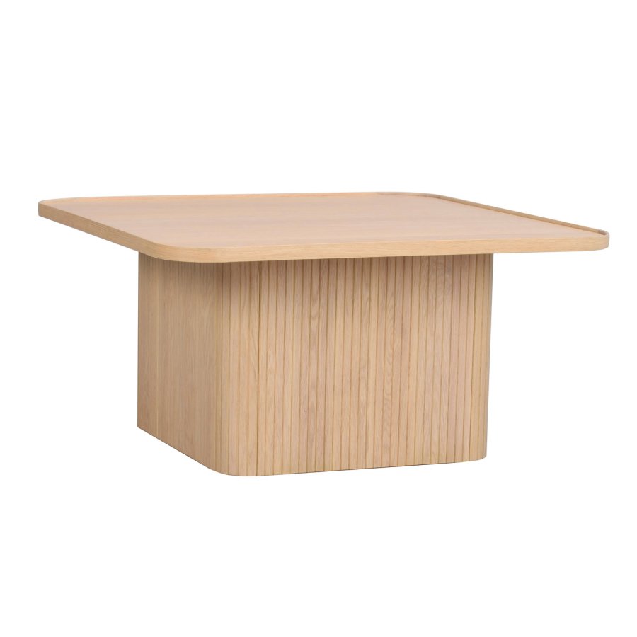 ROWICO Sullivan sofabord, kvadratisk - hvidpigmenteret egetrsfiner og egetr (80x80)