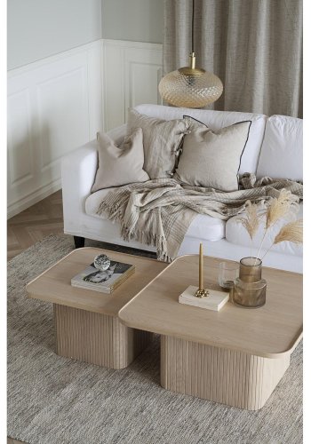 ROWICO Sullivan sofabord, kvadratisk - hvidpigmenteret egetrsfiner og egetr (60x60)