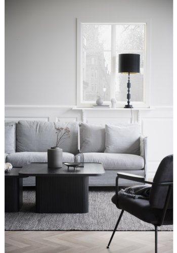 ROWICO Sullivan sofabord, kvadratisk - sort egetrsfiner og egetr (60x60)