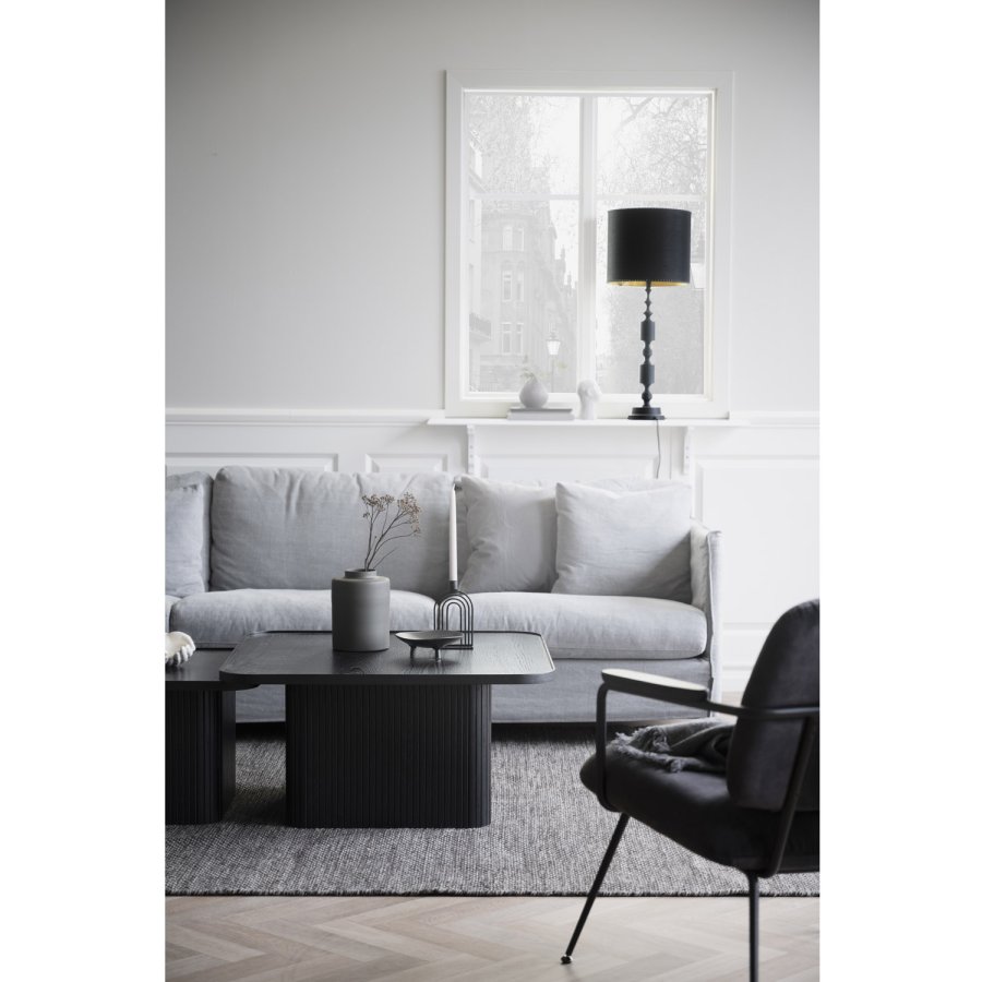 ROWICO Sullivan sofabord, kvadratisk - sort egetrsfiner og egetr (60x60)