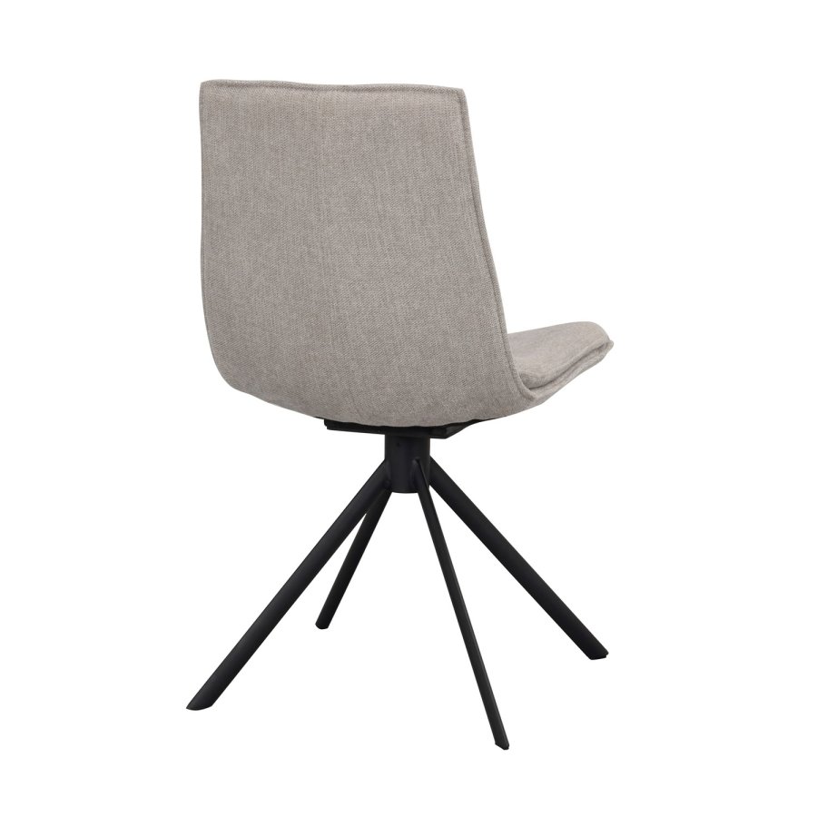 ROWICO Lowell spisebordsstol, med dreibar sokkel - gr polypropylen og sort metall