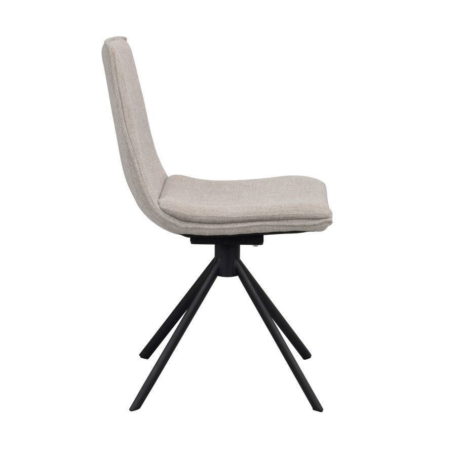 ROWICO Lowell spisebordsstol, med dreibar sokkel - gr polypropylen og sort metall