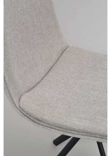 ROWICO Lowell spisebordsstol, med dreibar sokkel - gr polypropylen og sort metall