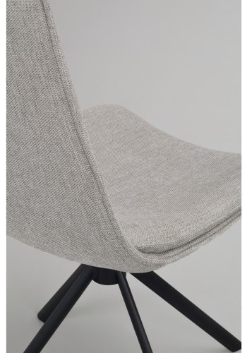 ROWICO Lowell spisebordsstol, med dreibar sokkel - gr polypropylen og sort metall