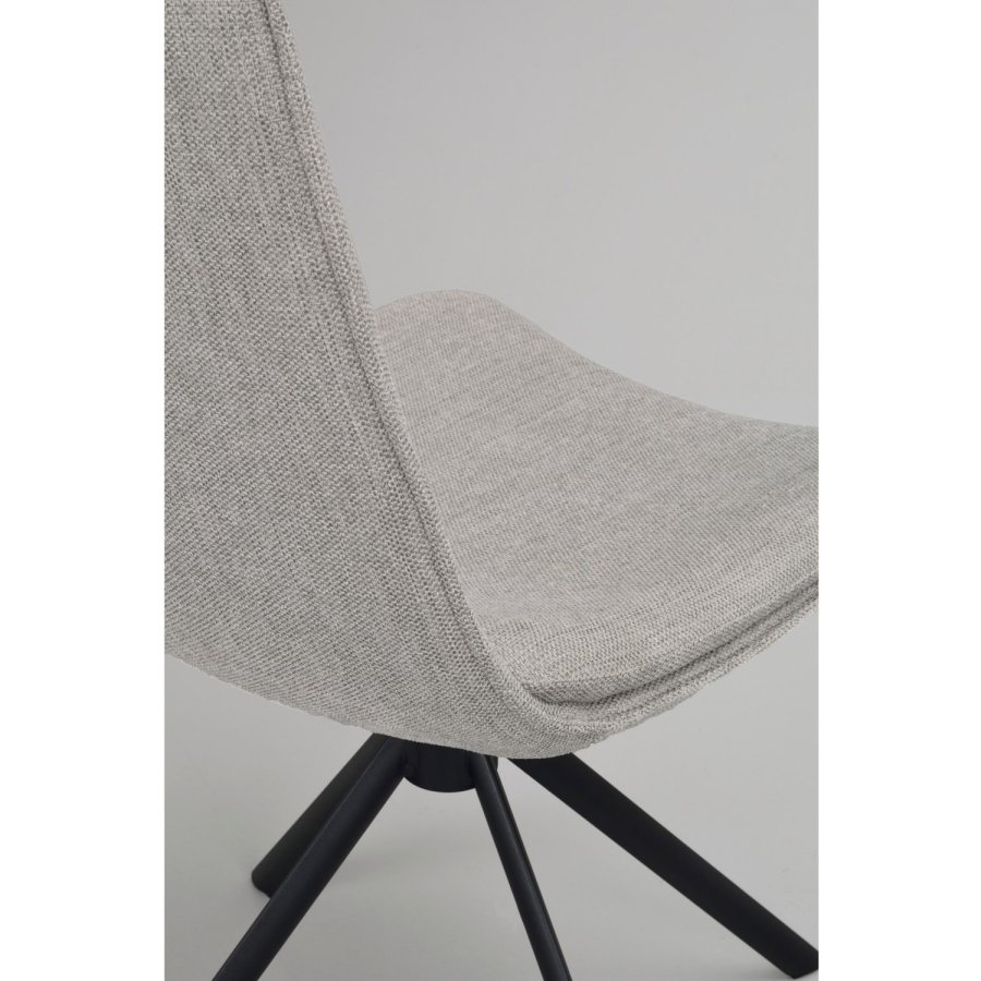 ROWICO Lowell spisebordsstol, med dreibar sokkel - gr polypropylen og sort metall