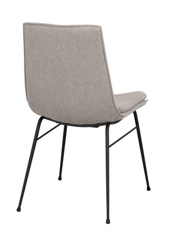 ROWICO Lowell spisebordsstol - gr polypropylen og sort metall